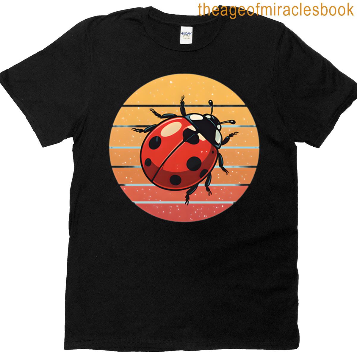 Ladybug Retro Sunset Graphic T-shirt
