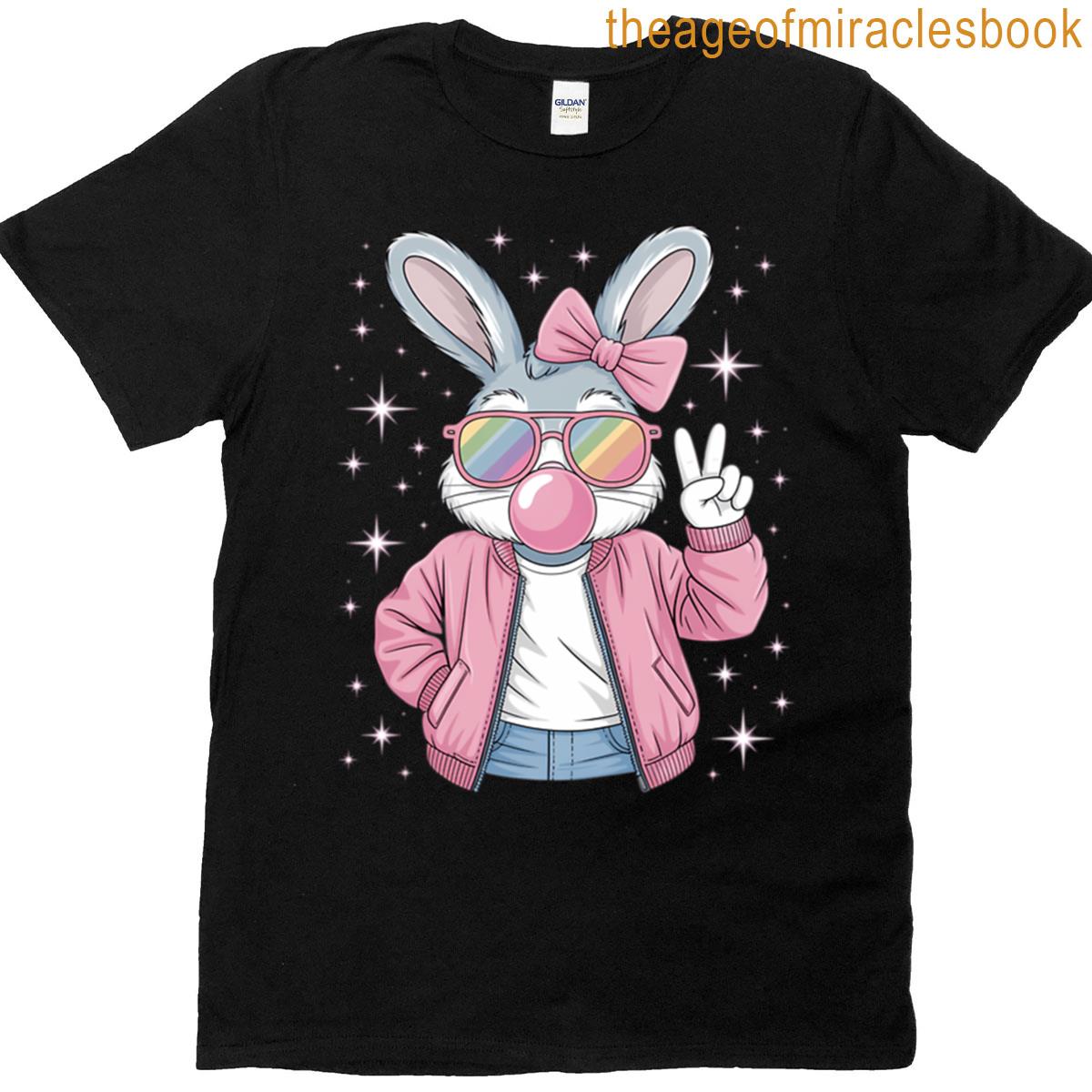 Easter Bunny Blowing Bubble Happy Easter Bunny T-shirt
