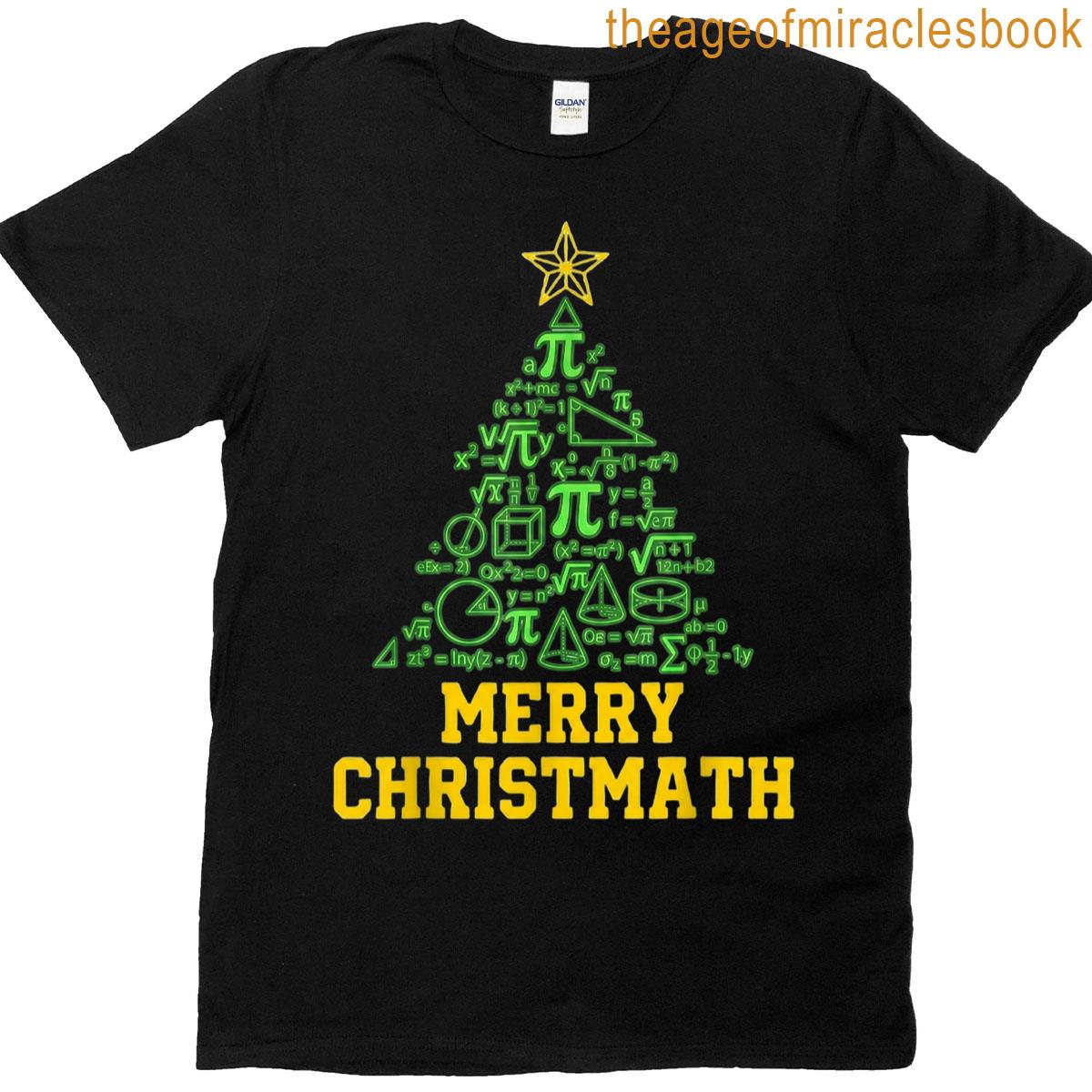 Merry Christmath Math Tree Teacher Algebra Calculus Geometry T-shirt