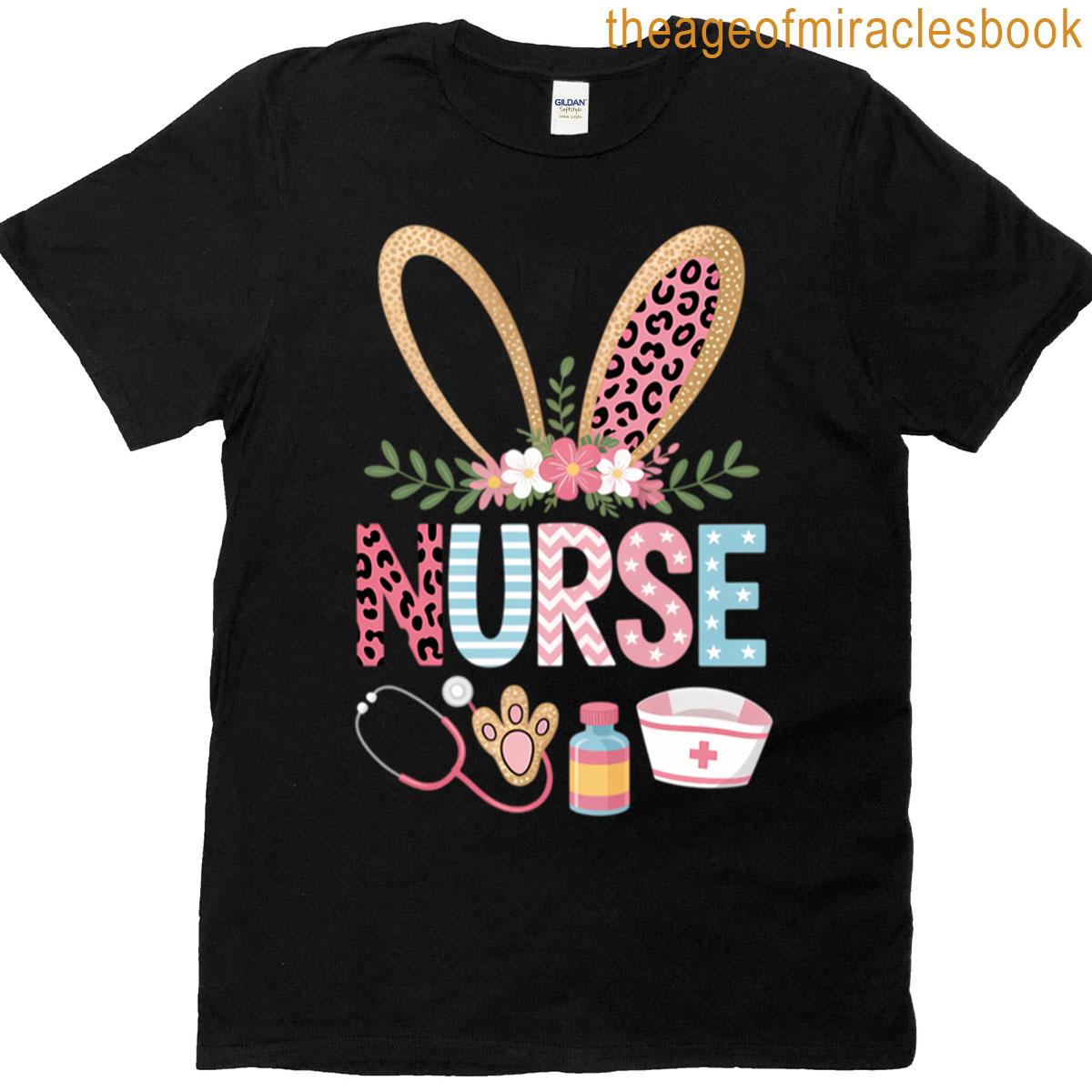 Nurse Life Stethoscope Nursing Cute Easter Bunny Easter Day T-shirt