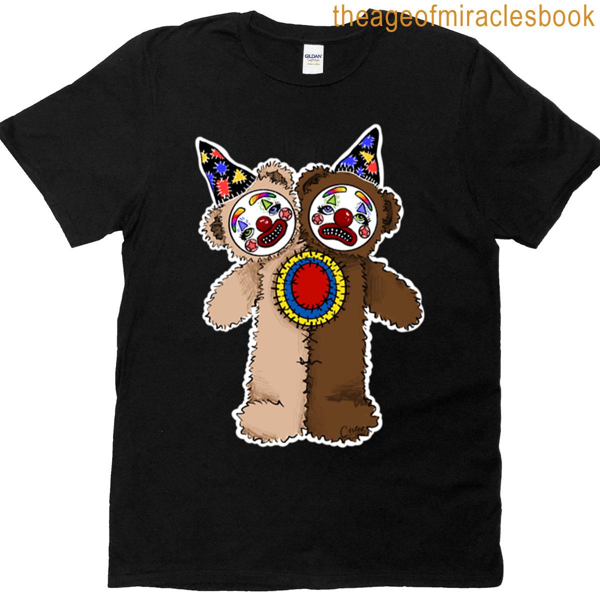 2 Headed Clown Teddy Bear T-shirt