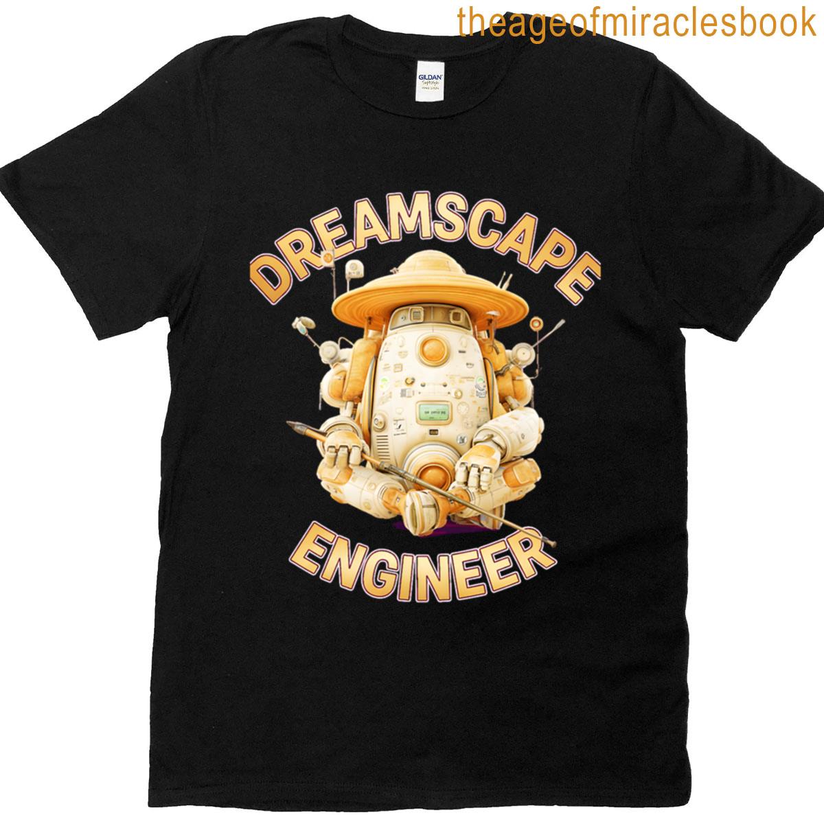 Dreamscape Engineer Cute Sci-fi Robot In Straw Hat T-shirt
