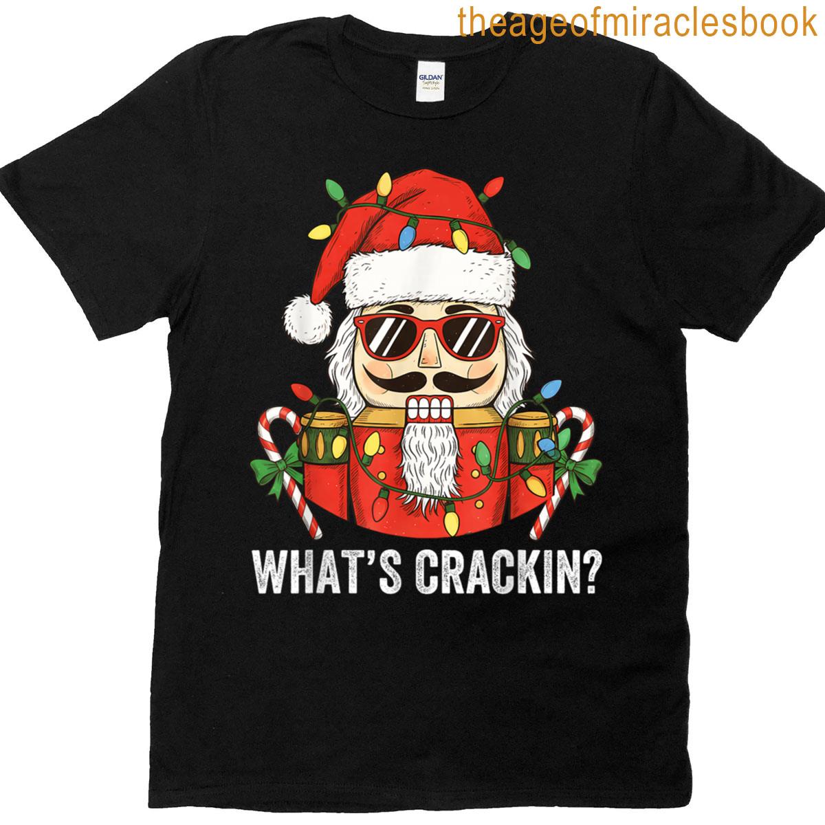 Funny Nutcracker Christmas Santa Hat Candy Cane Xmas T-shirt