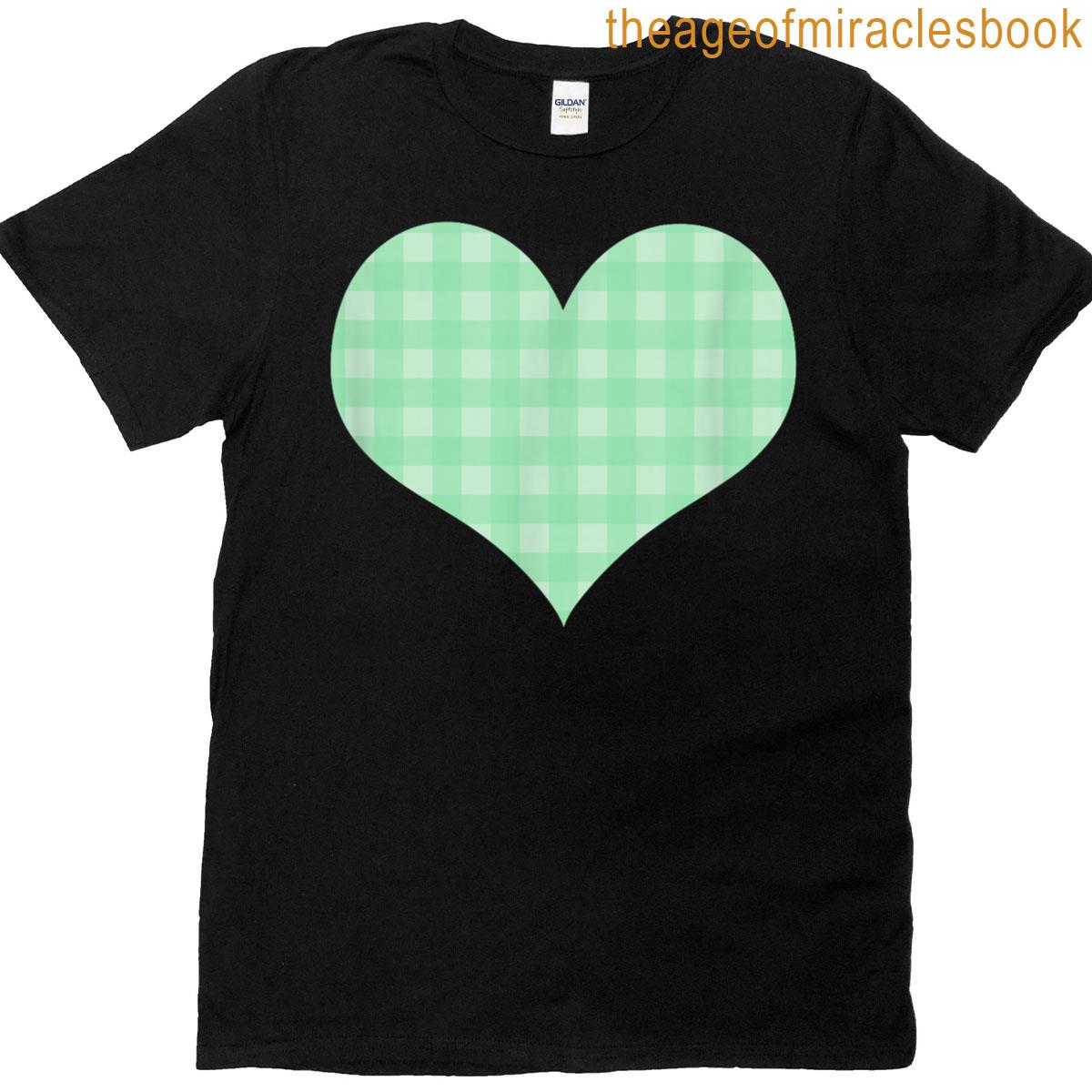 Cute Mint Green Gingham Check Plaid Checkered Pattern T-shirt