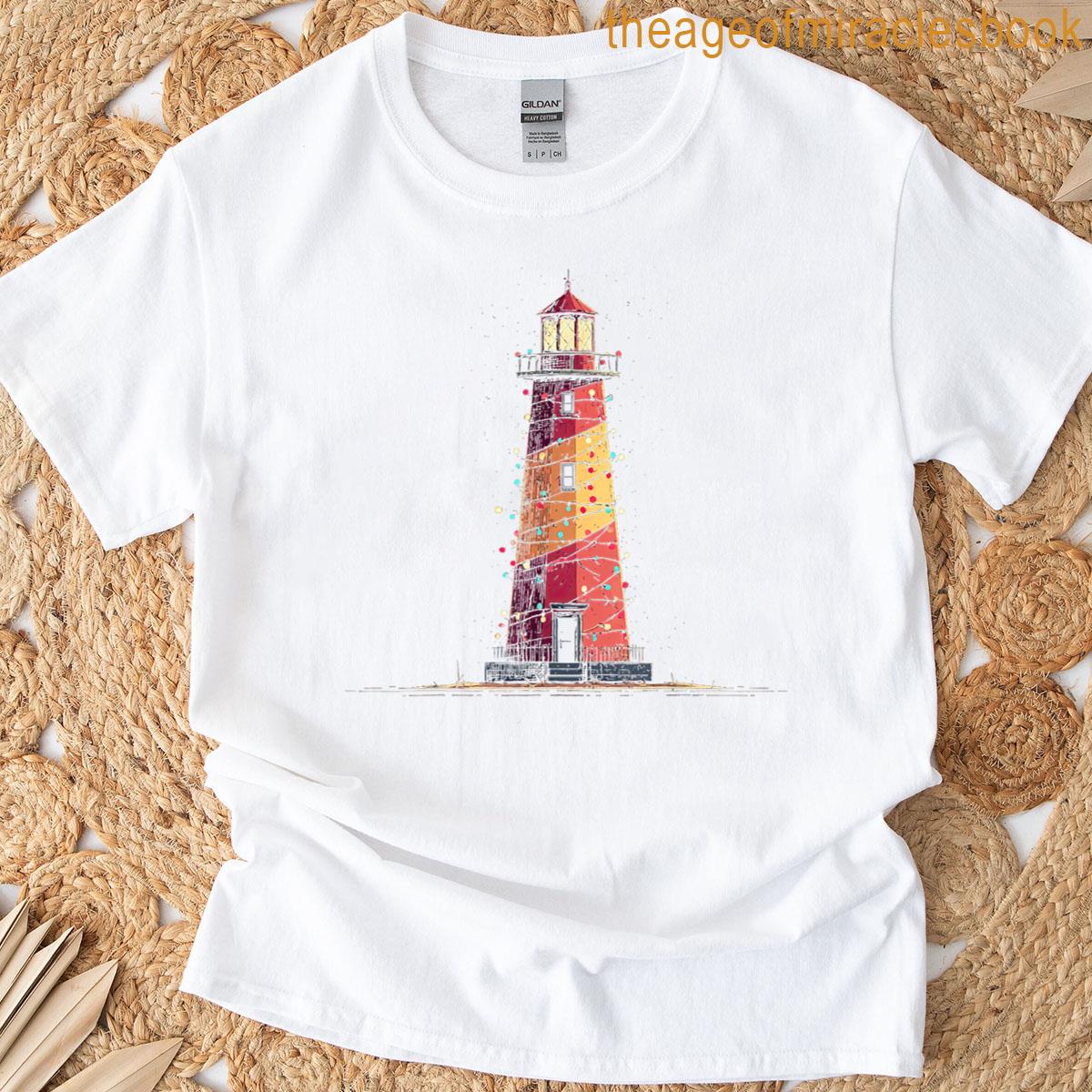 Funny Lighthouse Christmas Graphics Lights Lover T-shirt