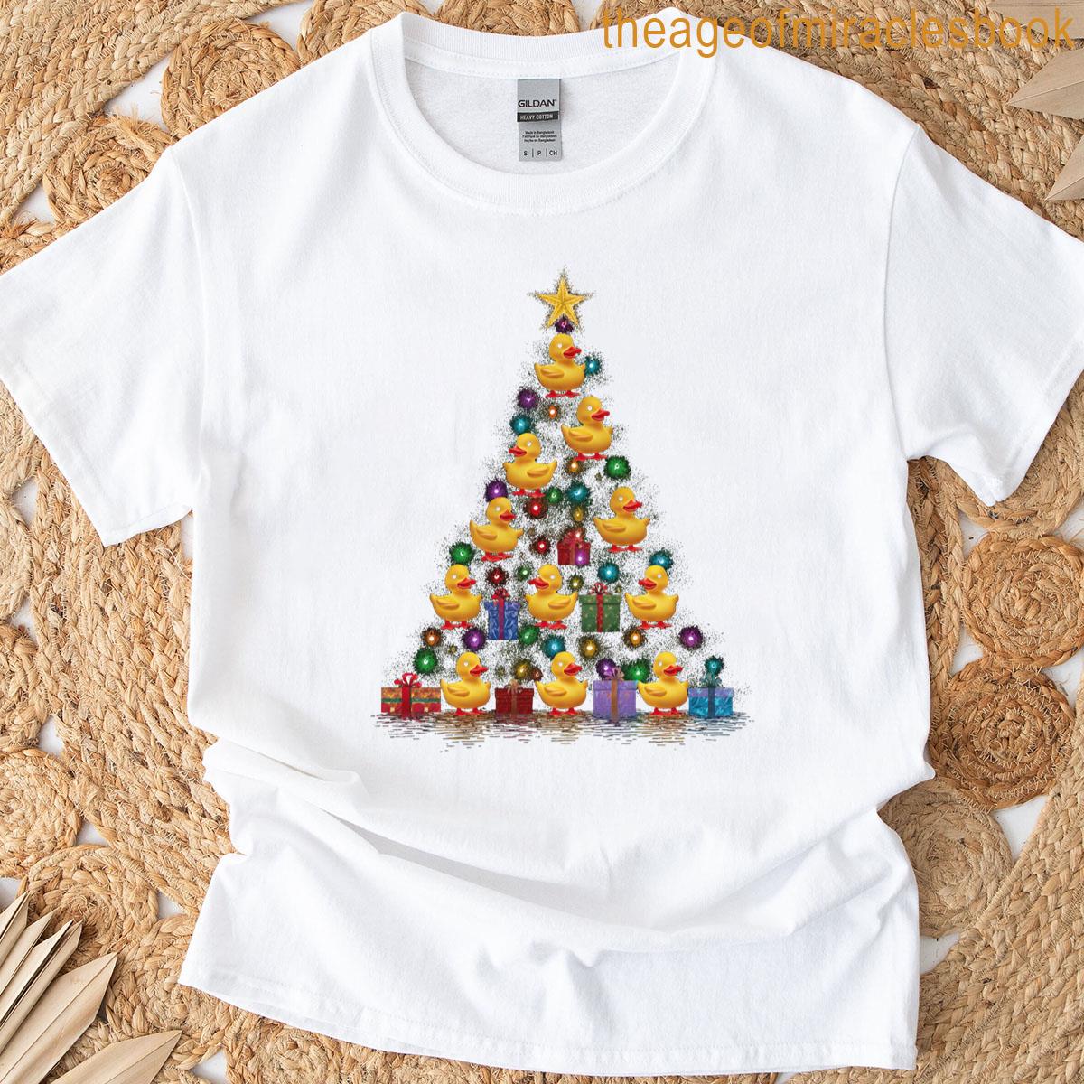 Funny Rubber Ducks Christmas Tree Graphic T-shirt