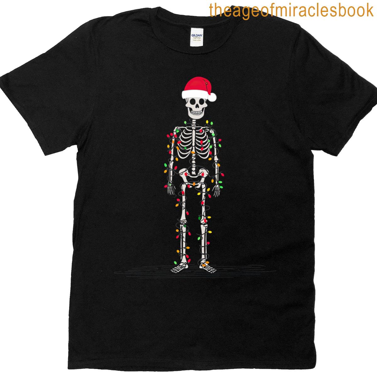 Funny Skeleton Christmas Graphics Lights Lover T-shirt