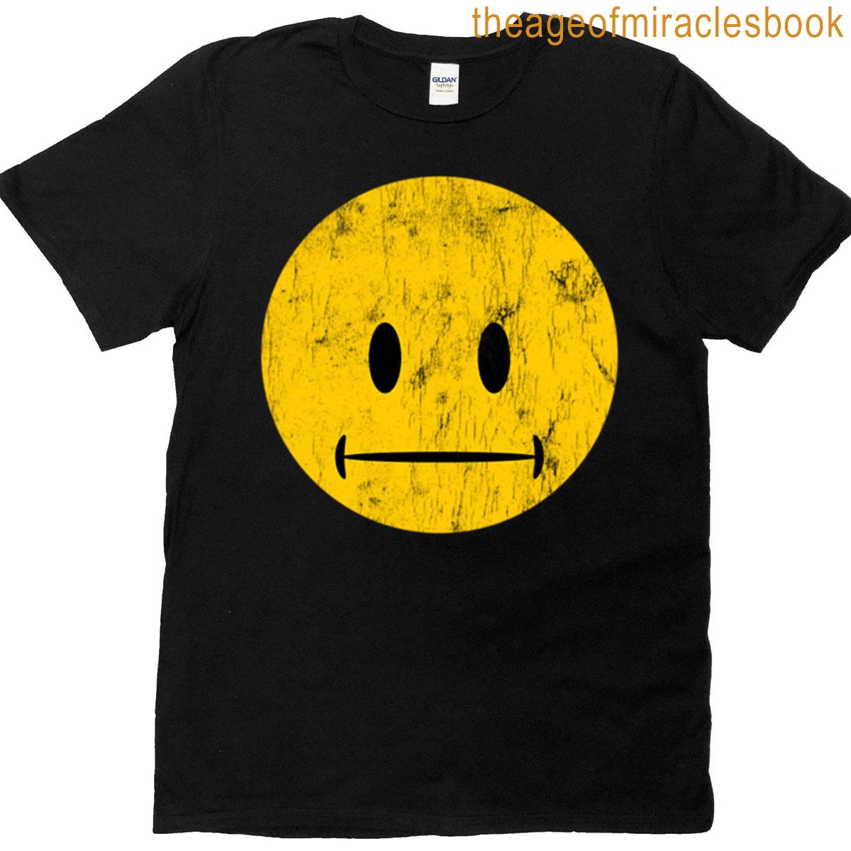 Bored Smiley Face – Worn Version T-shirt