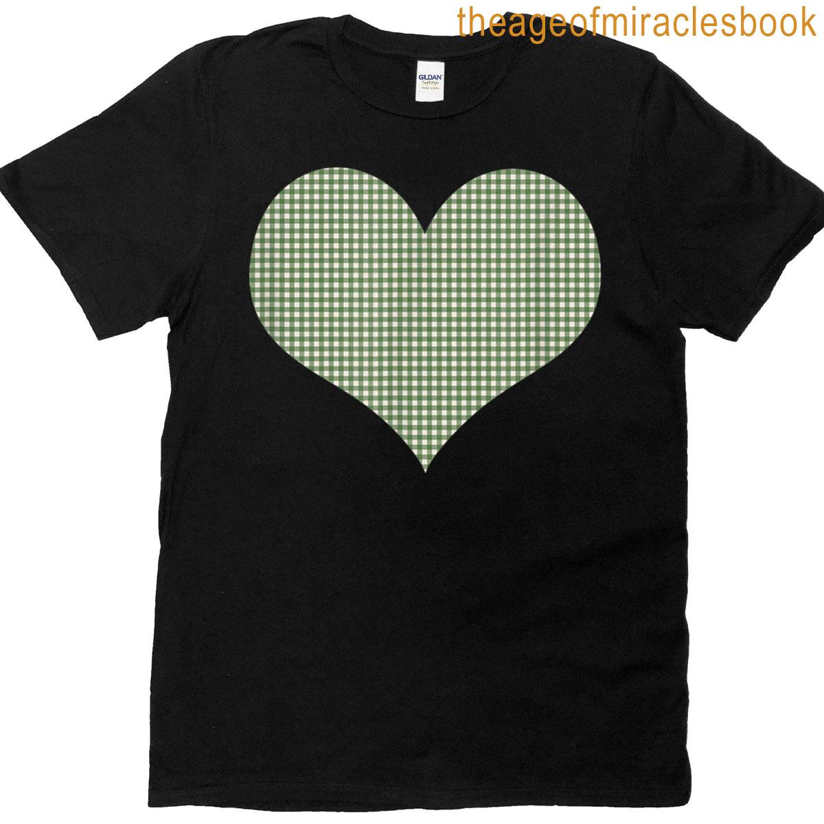 Cute Retro Green Gingham Check Plaid Checkered Pattern T-shirt