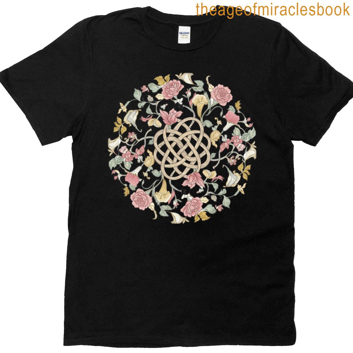 Pastel Floral Celtic Knot Circle T-shirt