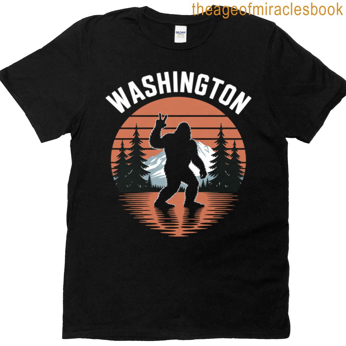 Washington Us State Bigfoot Sasquatch T-shirt