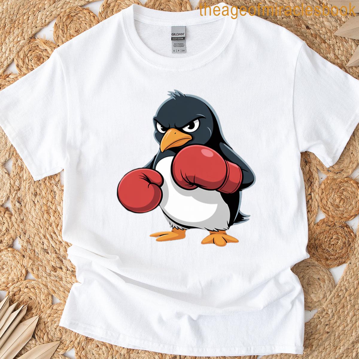 Cool Cartoon Penguin Boxer Kickboxing T-shirt