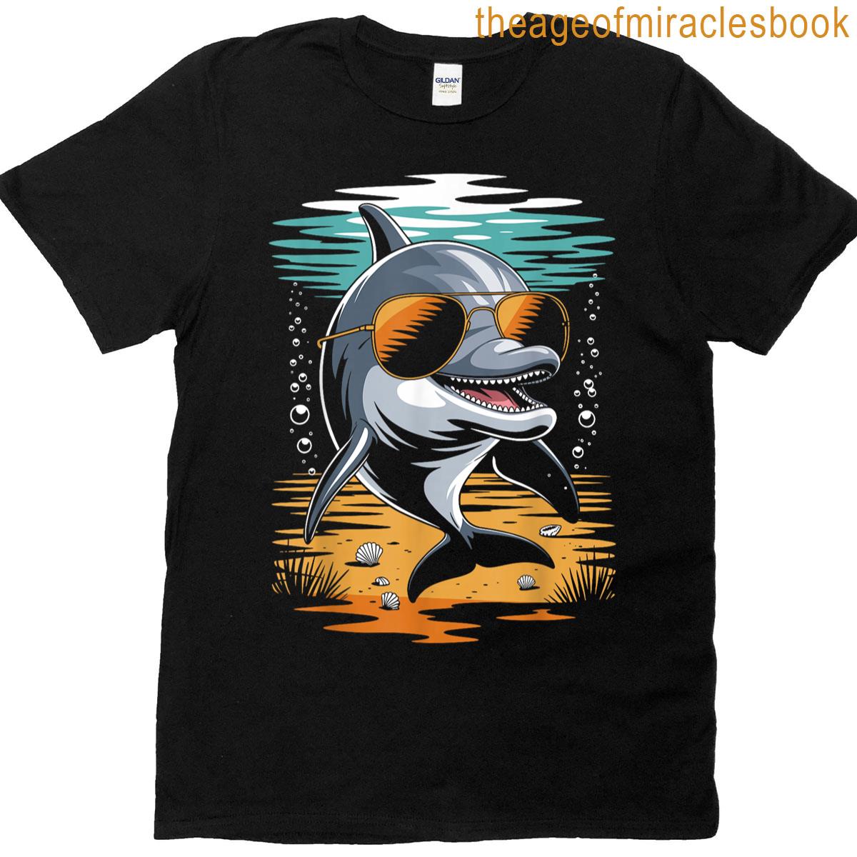 Dolphin Sun Glasses Cool Dolphins Lover T-shirt