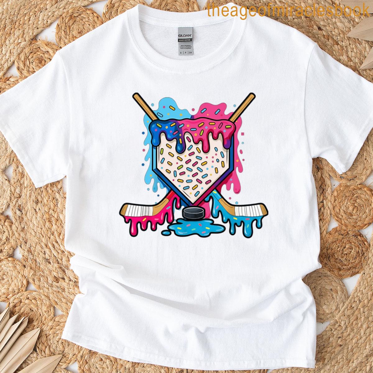 Donut Sprinkle Drip Hockey Design T-shirt