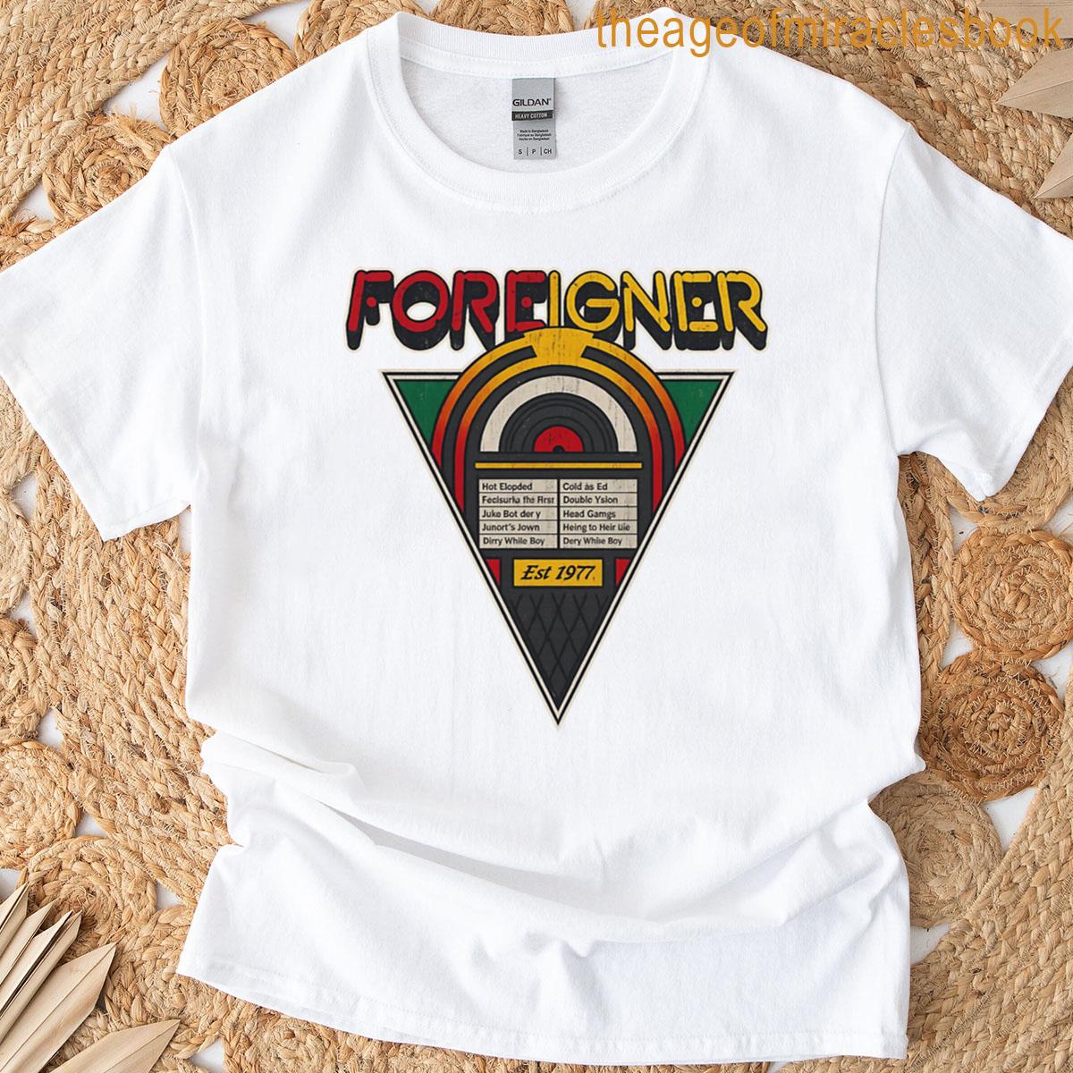 Foreigner Jukebox Triangle Playlist Est 1977 T-shirt