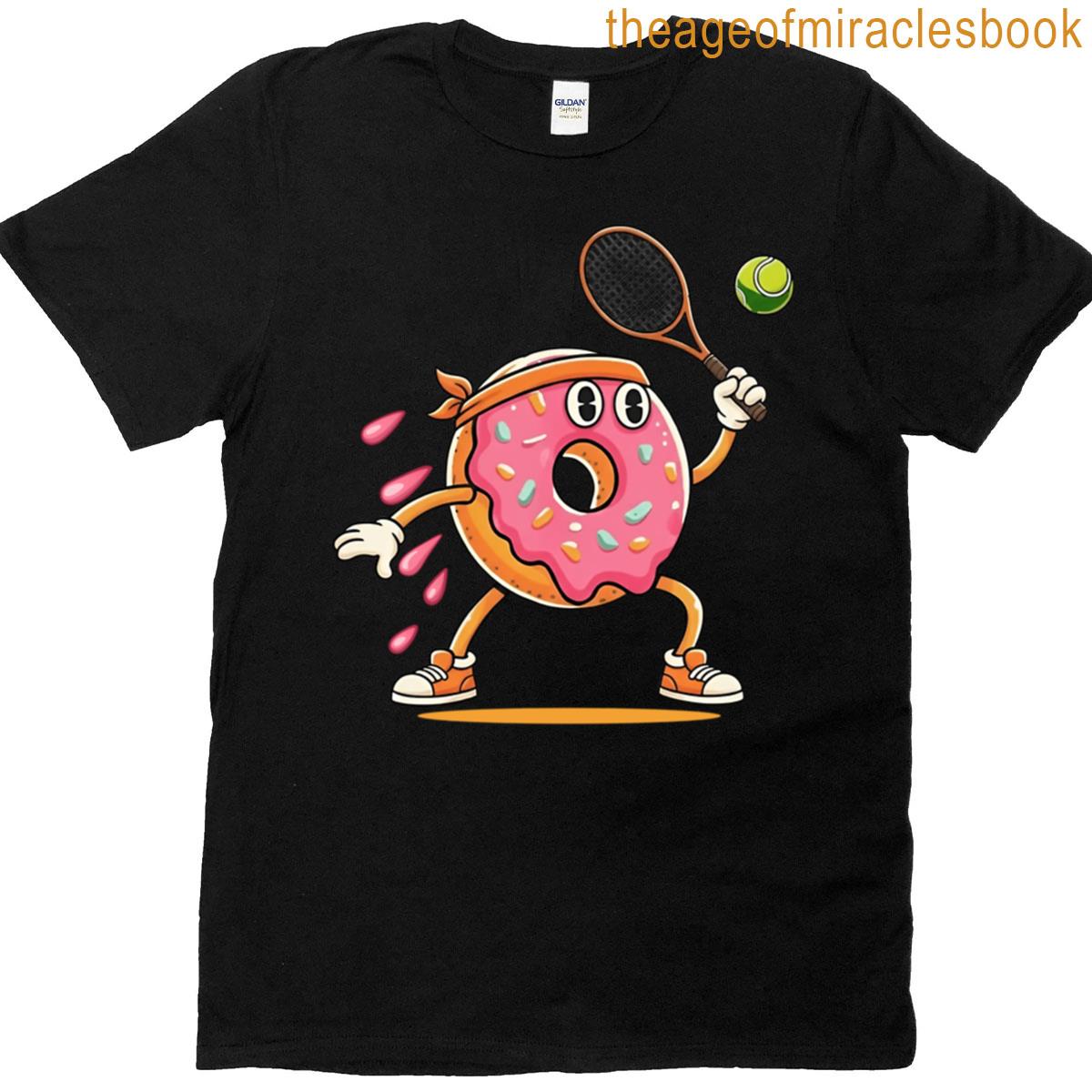 Funny Donut Playing Tennis T-shirt