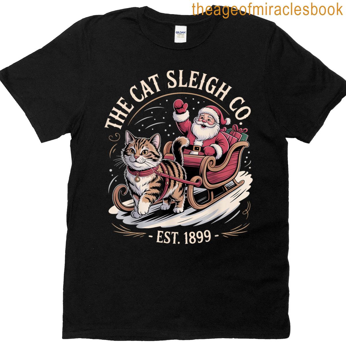 Funny Retro Christmas Cat T-shirt