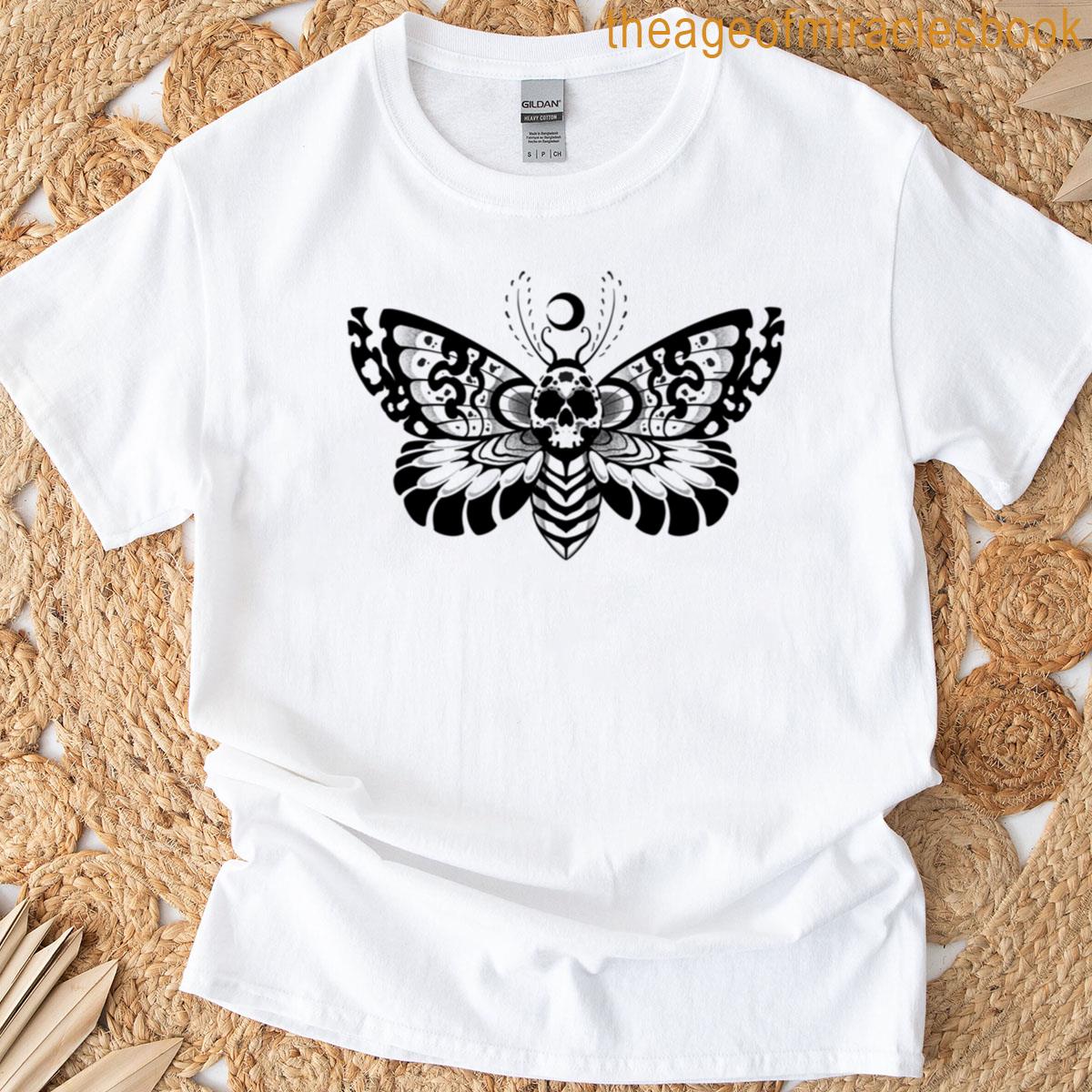 Moth Blackwork Dark Tribal T-shirt