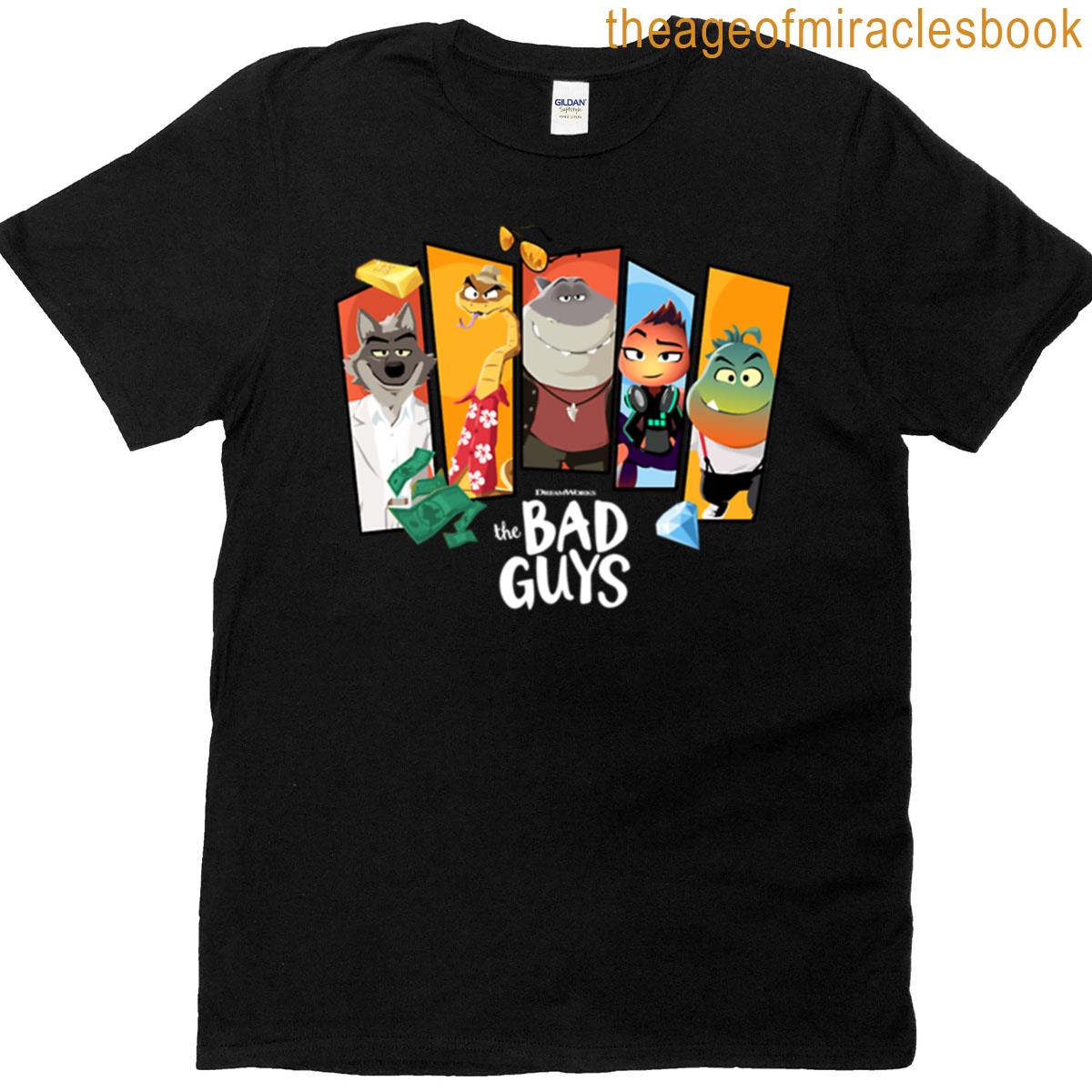 The Bad Guys Character Group Panels T-shirt