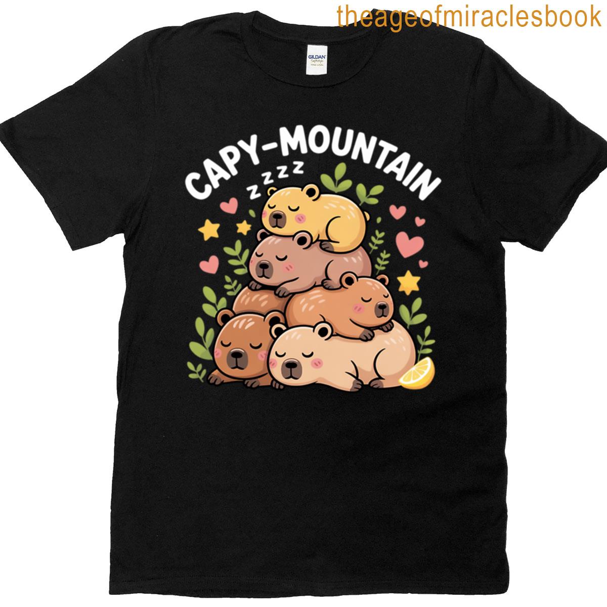 Cozy Capy-mountain Cute Capybara Lovers T-shirt