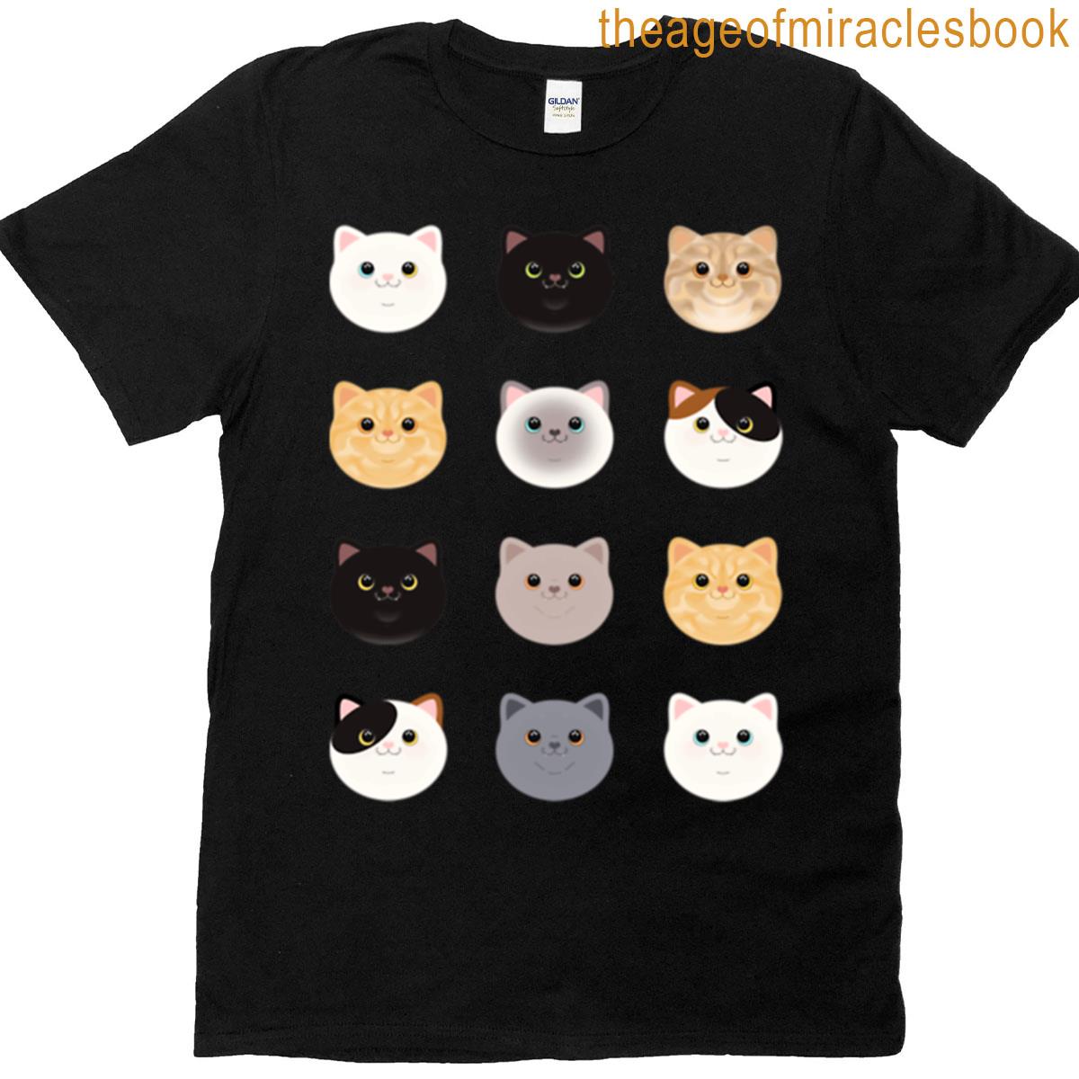 Cute Cat Faces For Cat Lovers T-shirt