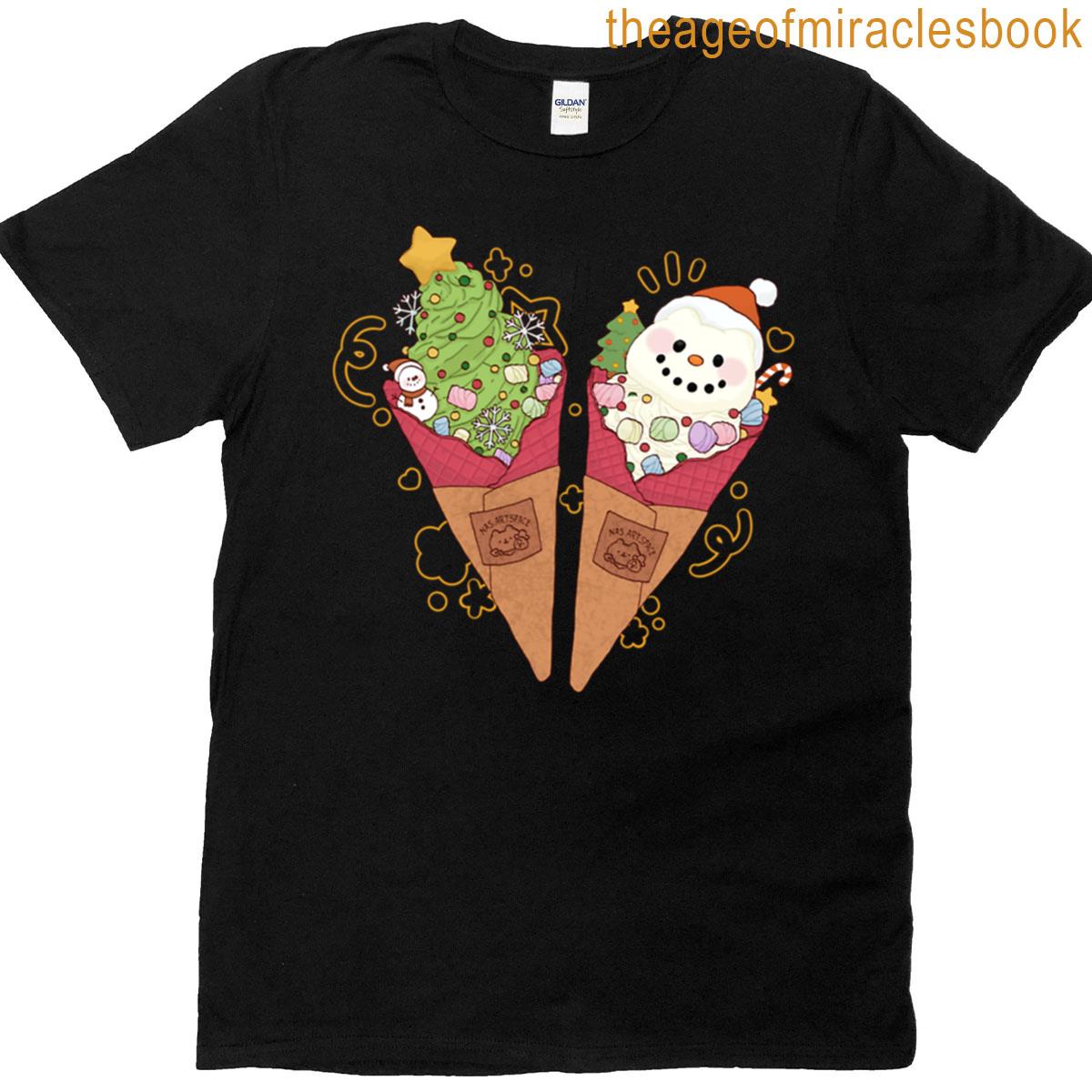 Cute Christmas Soft Ice Cream T-shirt