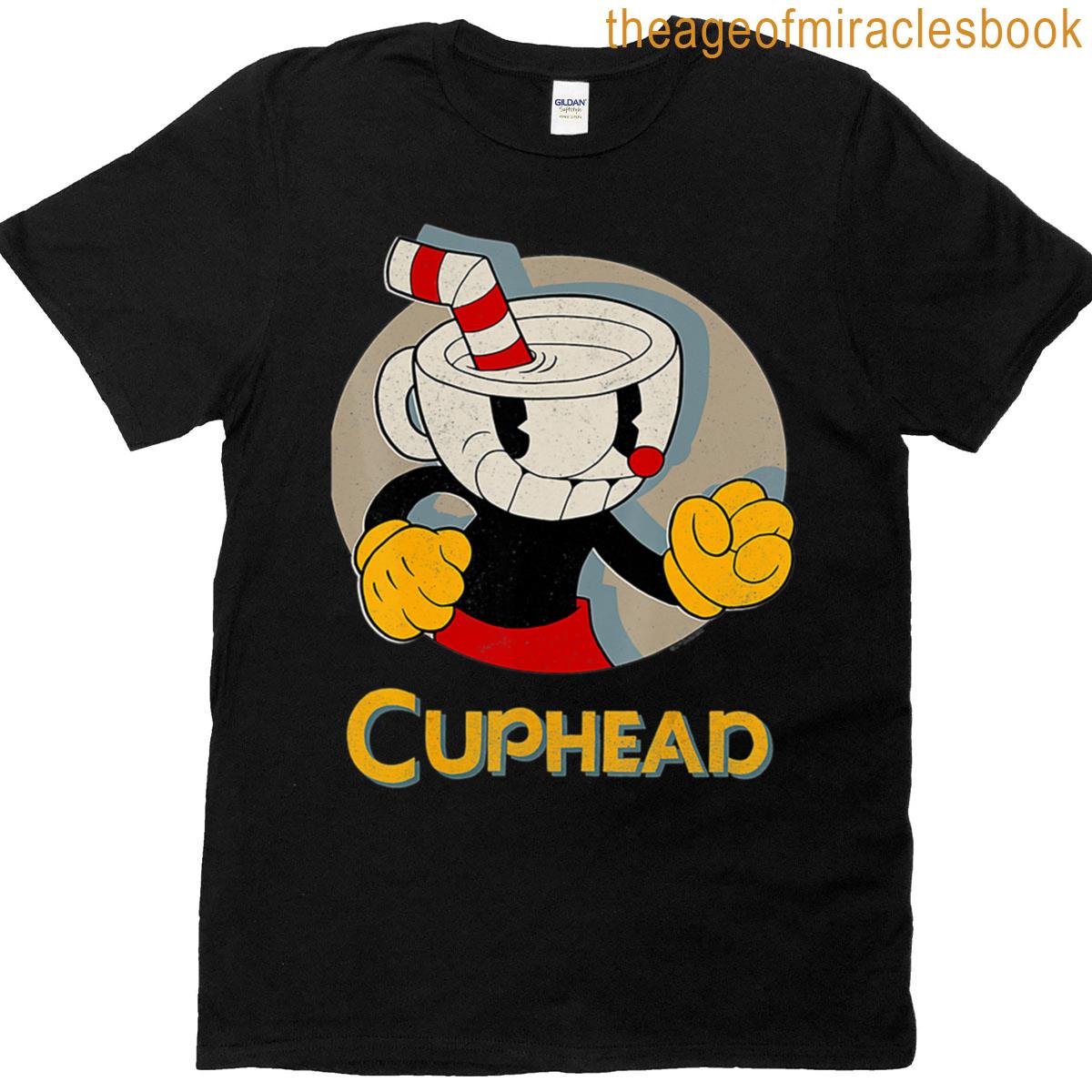 Cuphead Circle Shadow Profile Vintage T-shirt