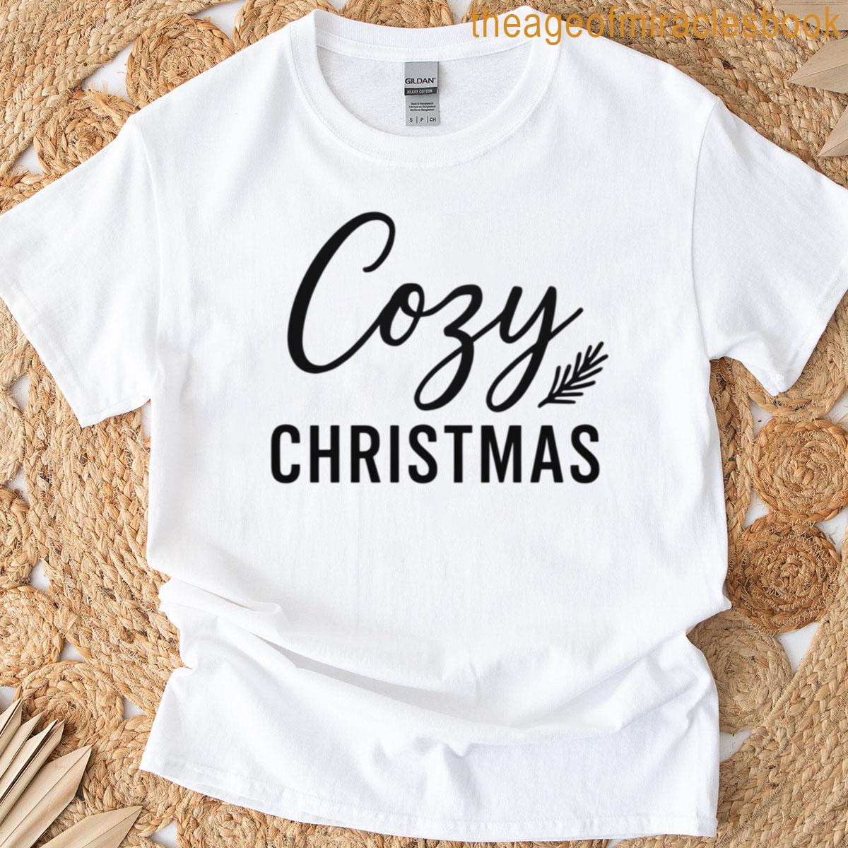 Cozy Christmas Typography Elegant Holiday Script Design T-shirt