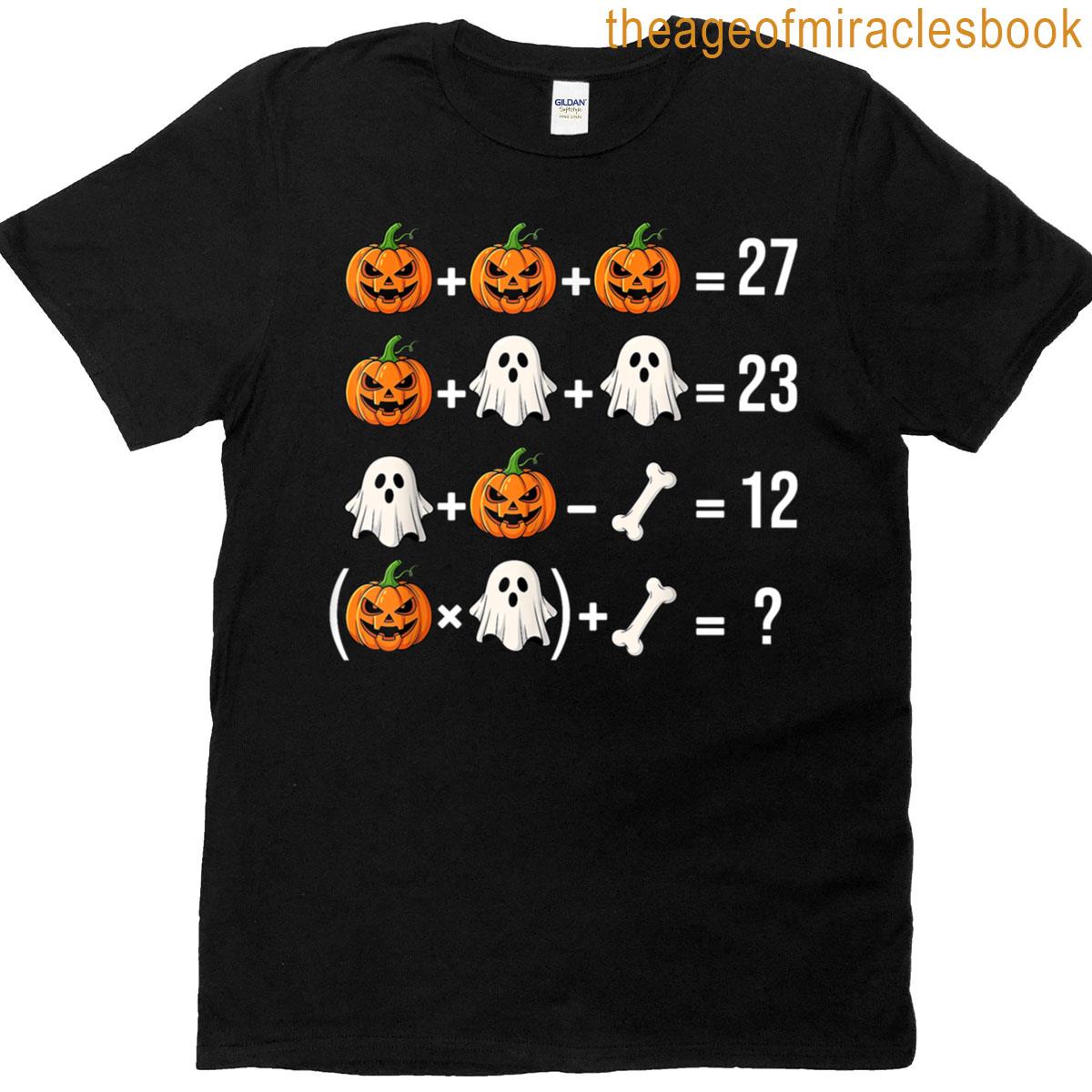 Funny 67 Meme Pumpkin Ghost Math Teacher Costume T-shirt