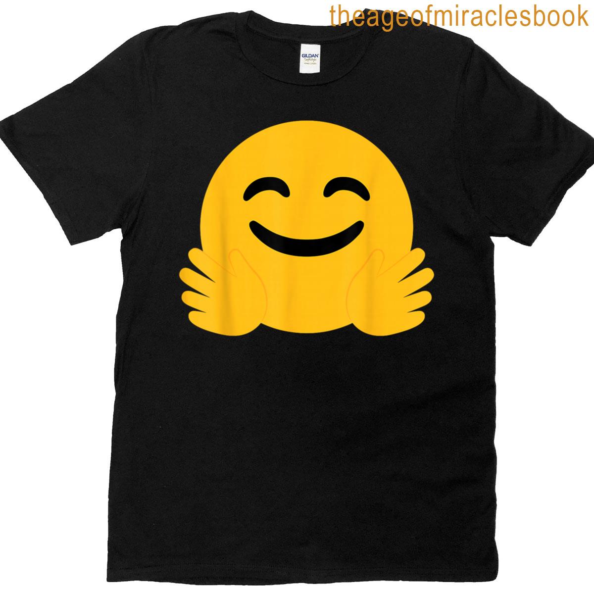 Funny Emoticon Face With Hugging Hands T-shirt