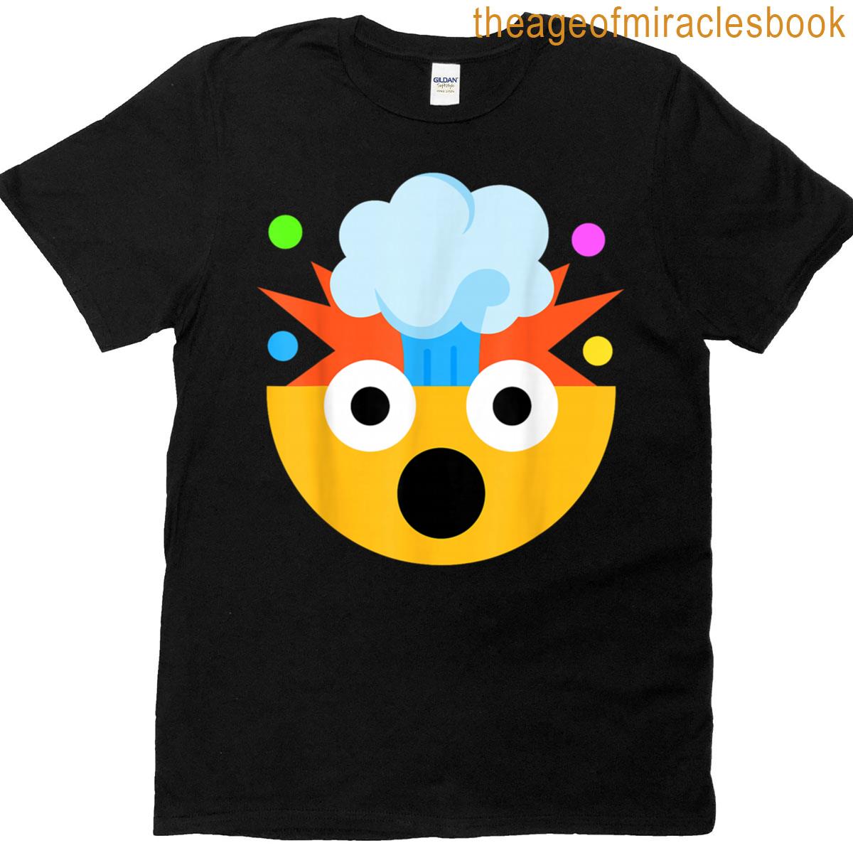 Funny Emoticon Shocked Face With Exploding Head T-shirt