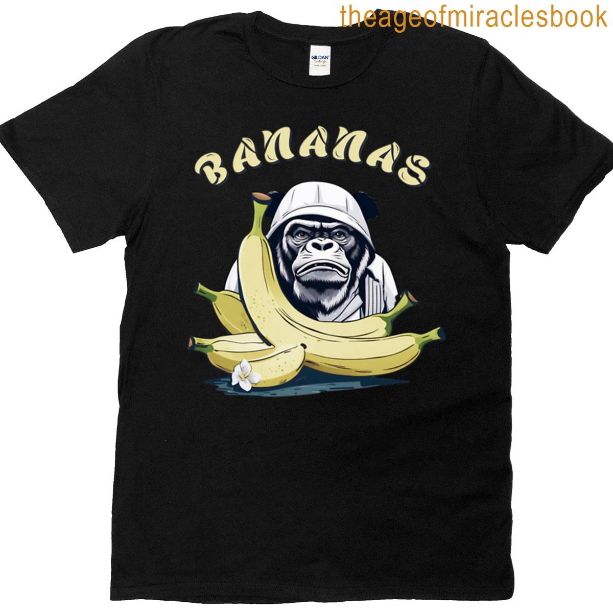 Grumpy Gorilla Bananas Meme Weird-core Street Style T-shirt