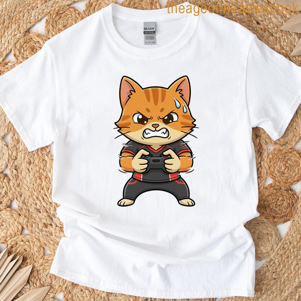 Angry Competitive Gamer Cat T-shirt