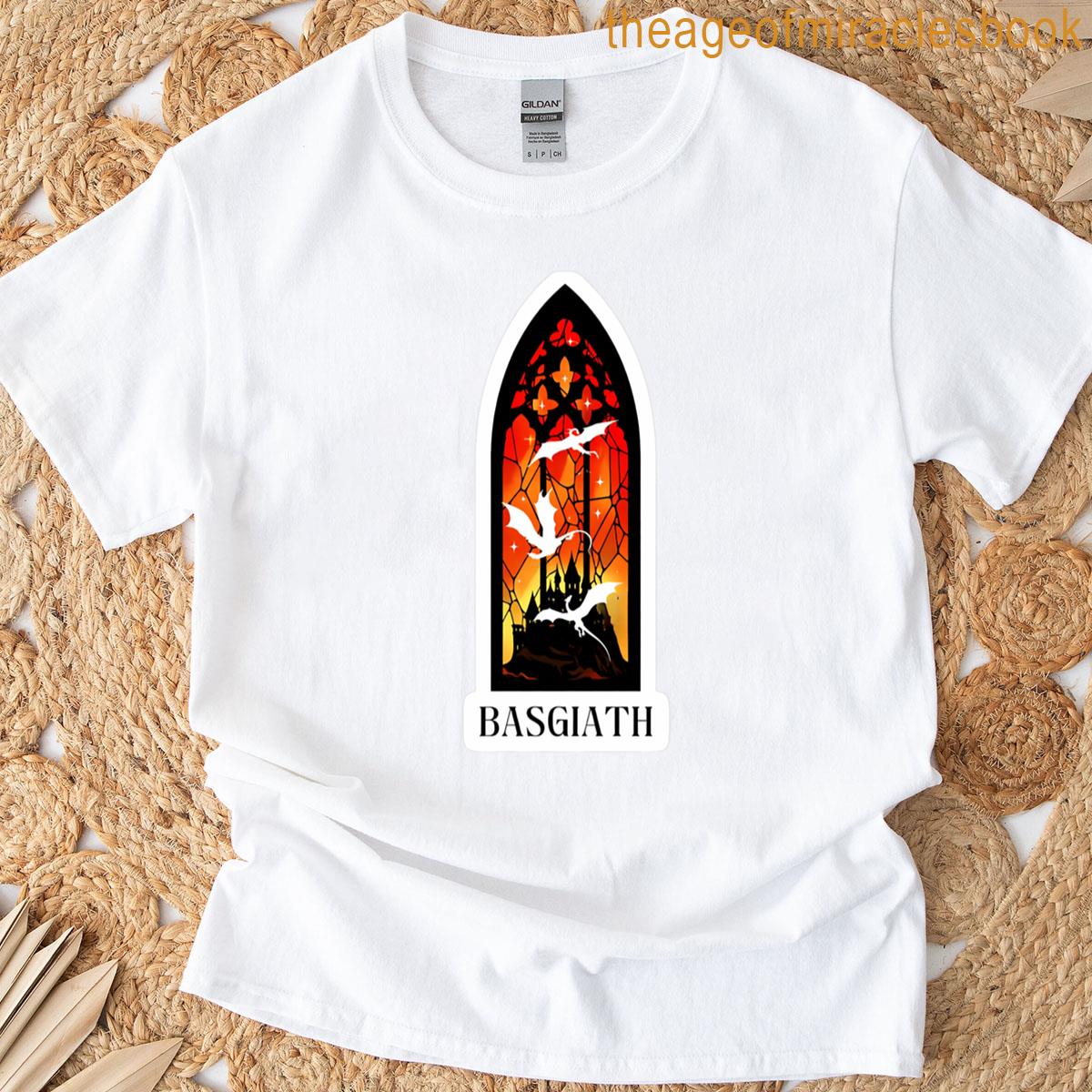 Basgiath Stained Glass Window Design Fourth Wing Inspired T-shirt Basgiath Stained Glass Window Design Fourth Wing Inspired T-shirt