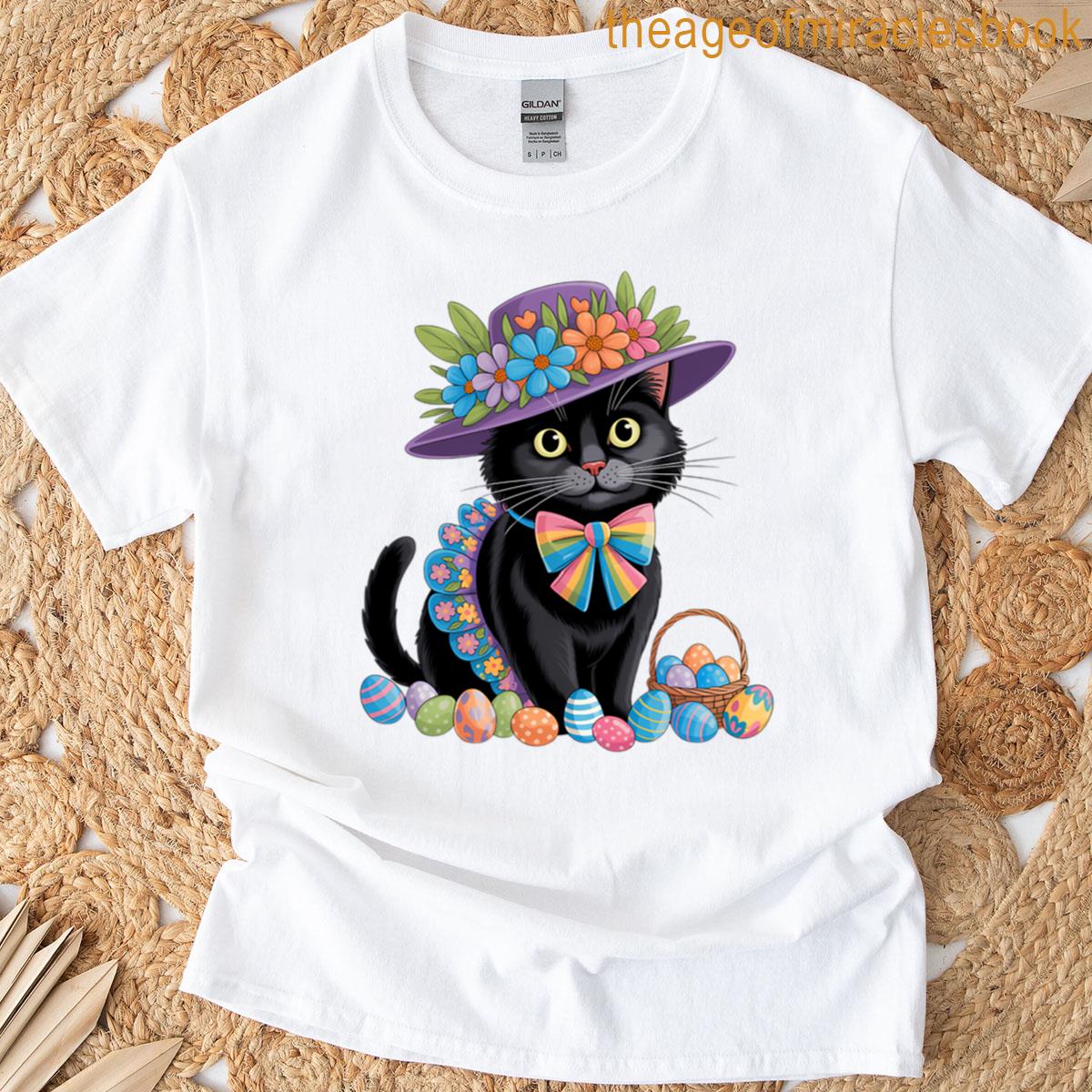 Black Cat Happy Easter Day T-shirt