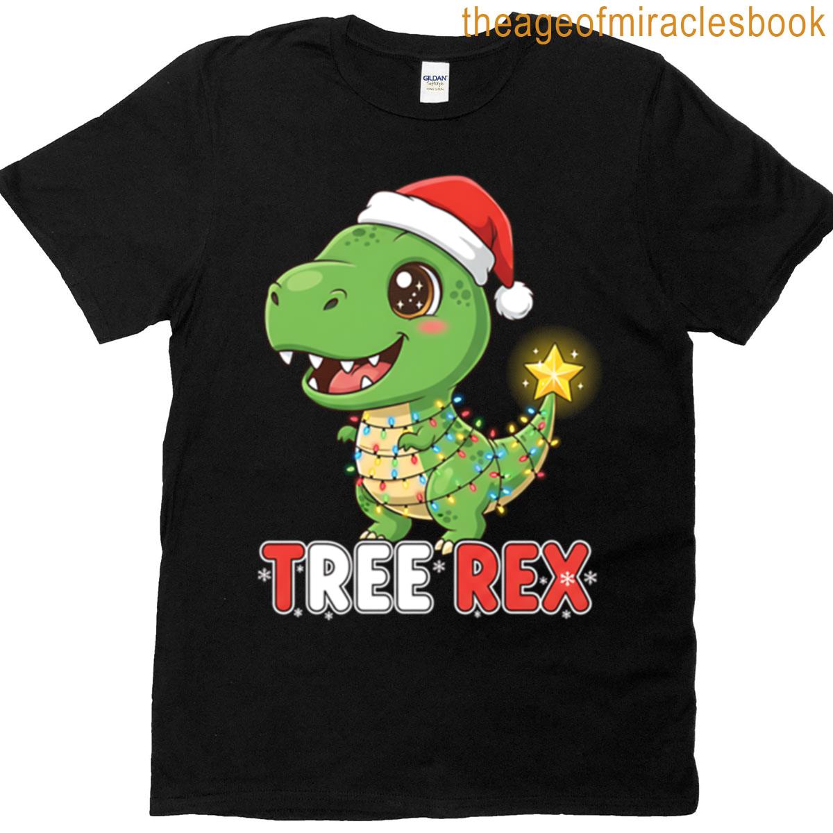 Cute Tree Rex Christmas Dinosaur T-shirt