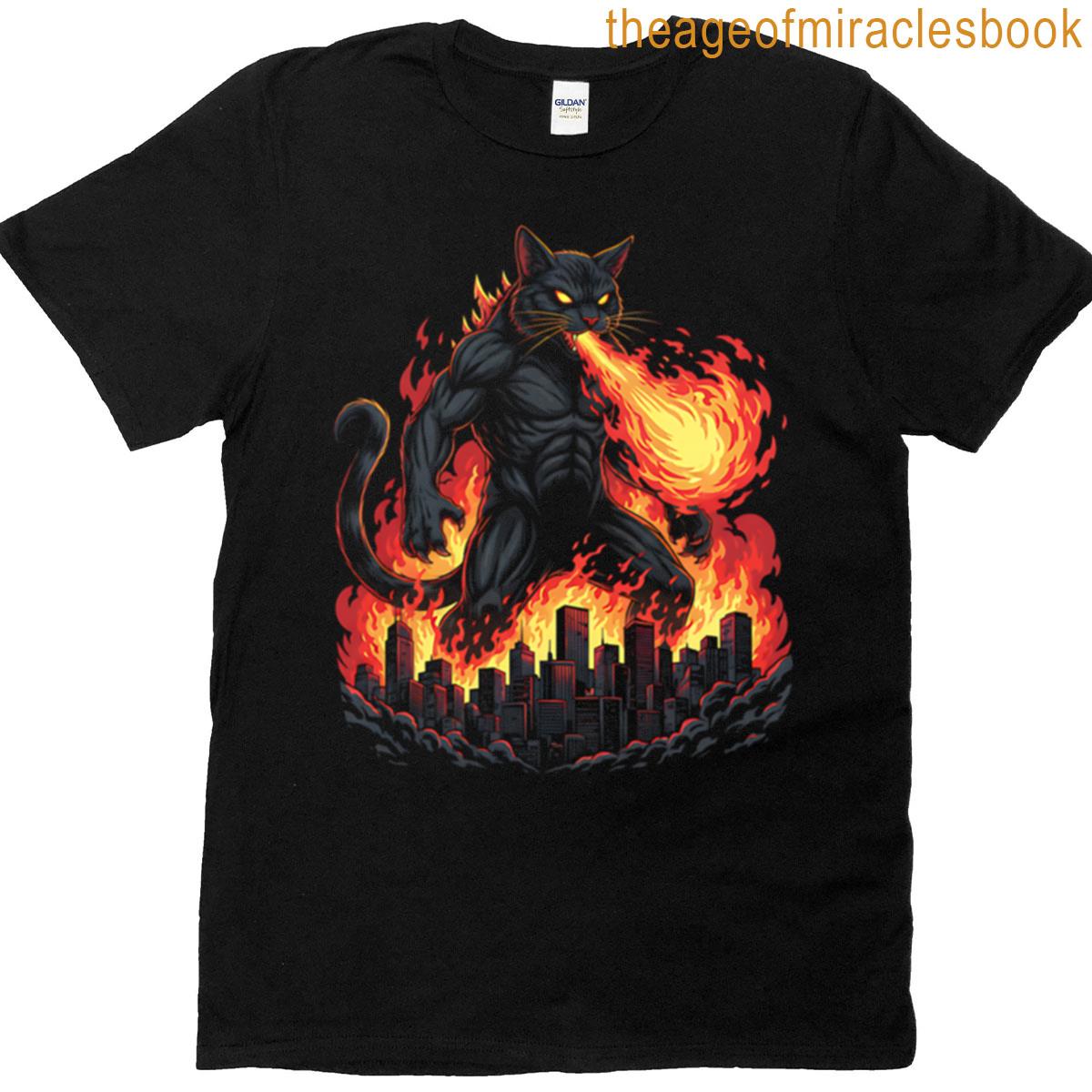 Fire Breathing Catzilla T-shirt