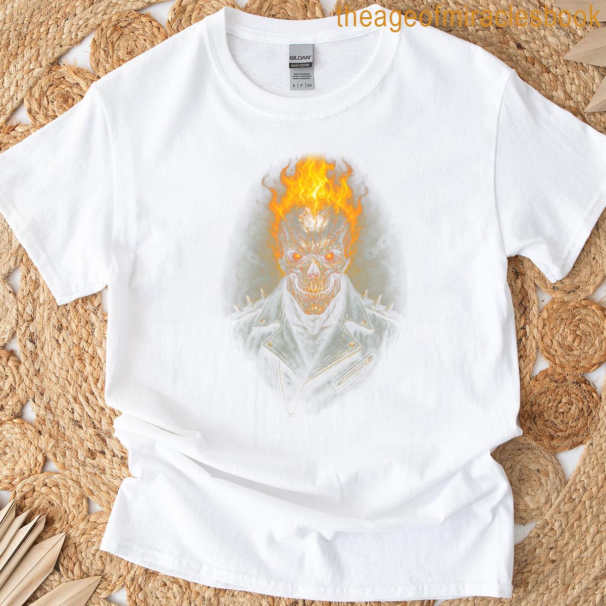Ghost Skull With Blazing Fire T-shirt