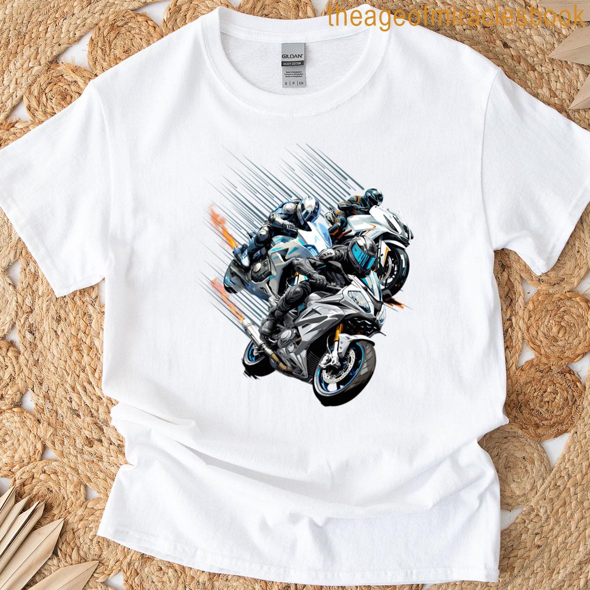 Modern Motorcycle Racing Illustration T-shirt