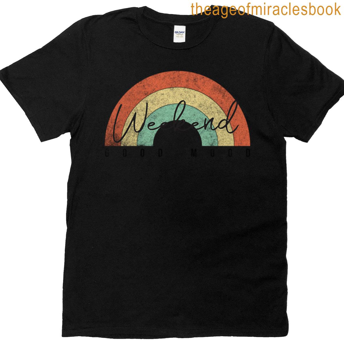 Weekend Good Mood Rainbow Retro Graphic T-shirt