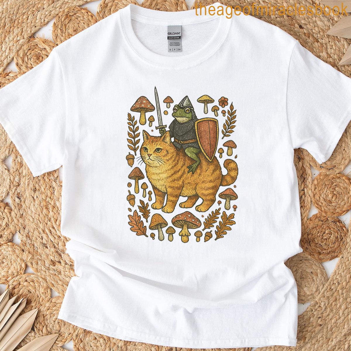 Medieval Frog On Cat T-shirt