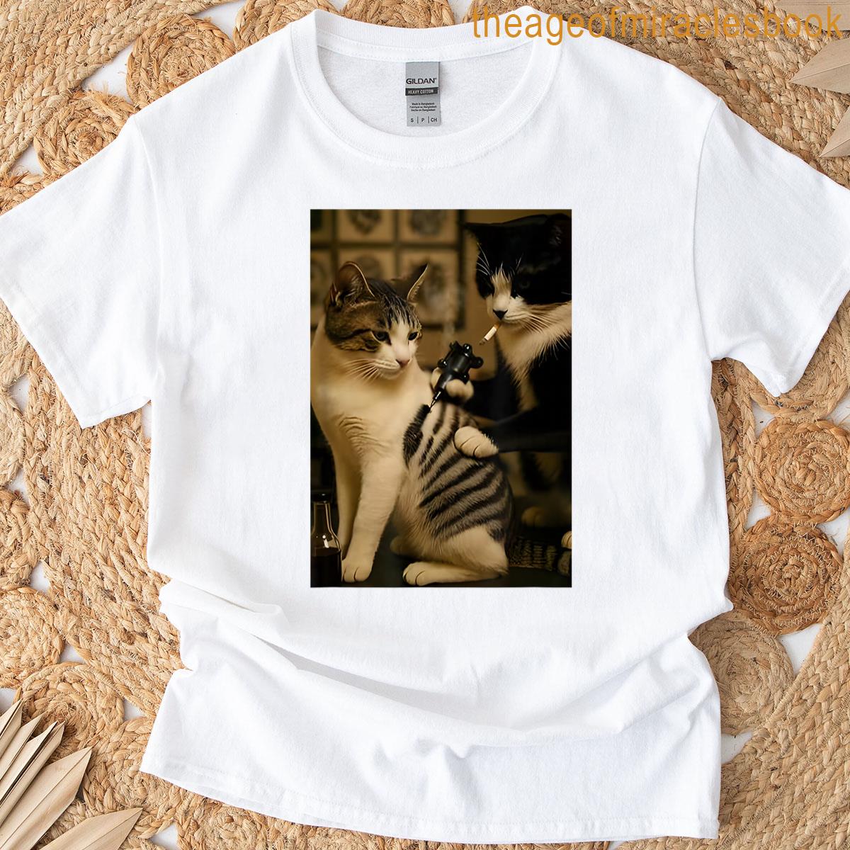 Retro Cat Tattoo Meme Funny Cat Meme T-shirt