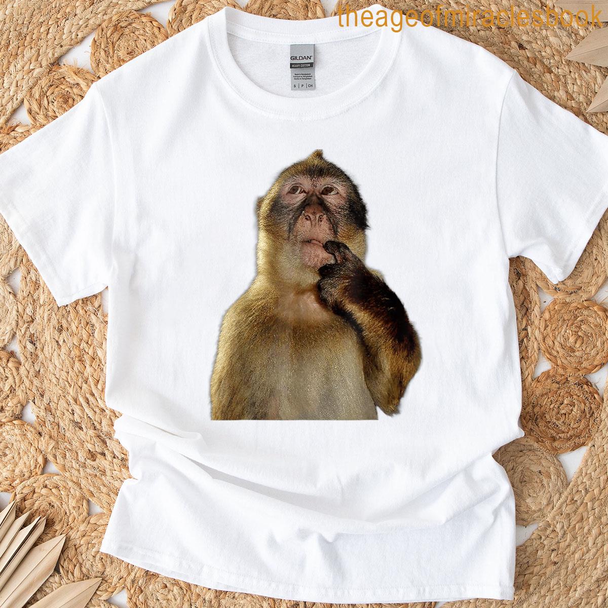 Thinking Monkey Funny Meme Cute T-shirt