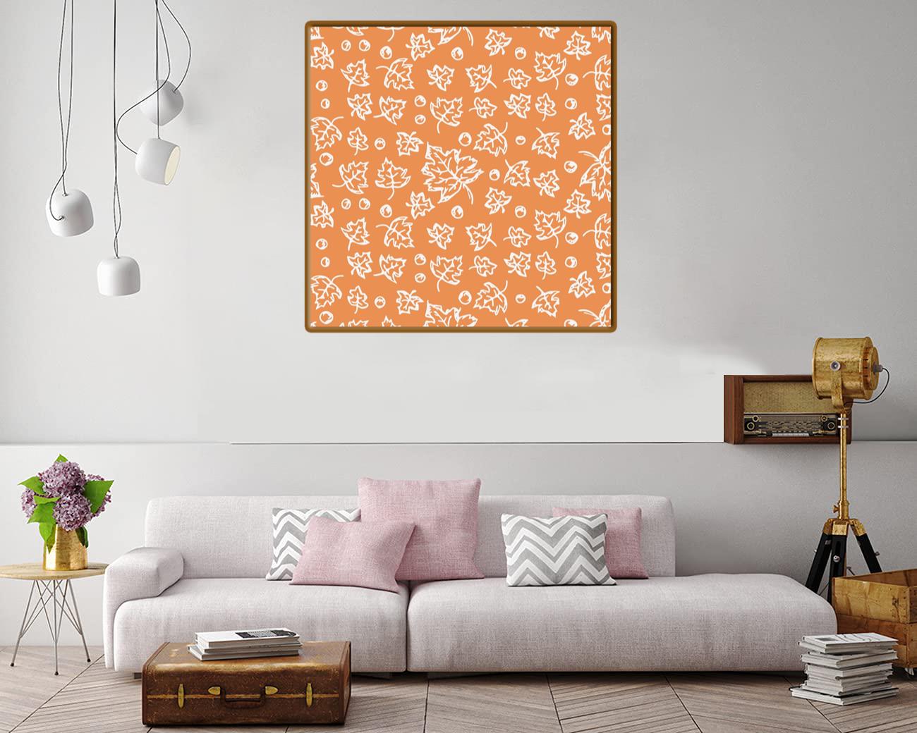 Minimalist Autumn Leaves Pattern Design Surface Designs Canvas Print Canvas, Poster