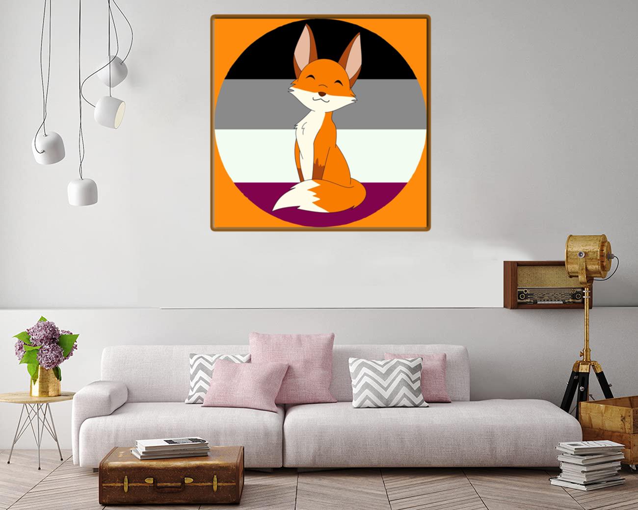 Pride Asexual Fox Canvas Print Canvas, Poster