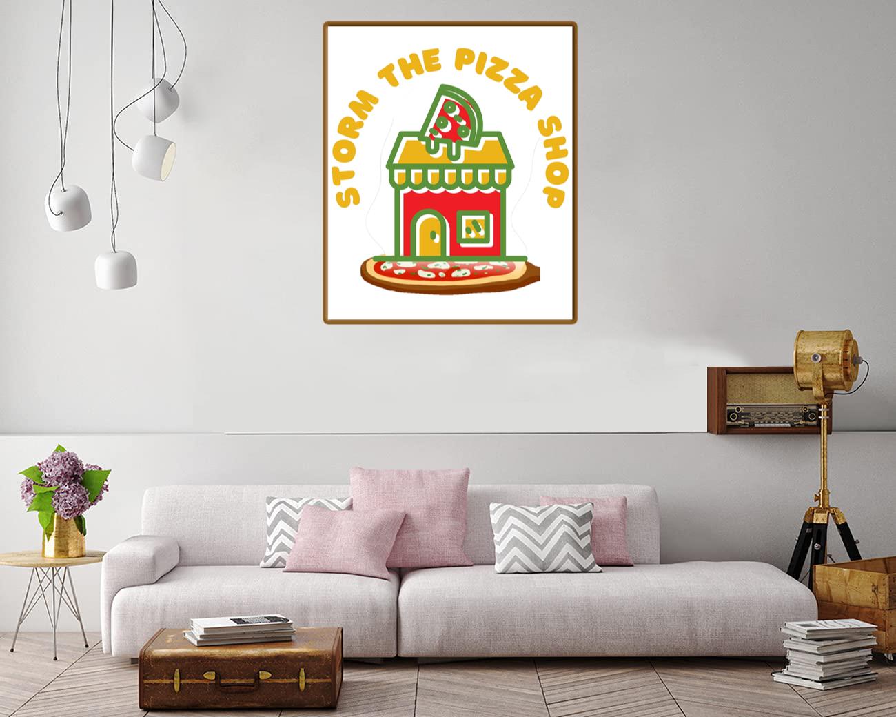 Storm The Pizza Shop Canvas Print Canvas, Poster