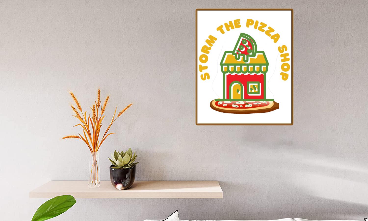 Alternative view of Storm The Pizza Shop Canvas Print Canvas, Poster