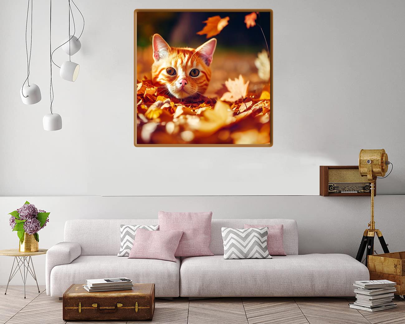 Autumn Cat Canvas Print Canvas, Poster