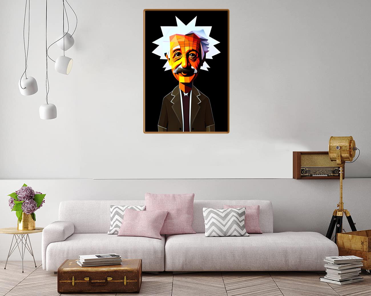 Albert Einstein In Brown Coat Canvas Print Canvas, Poster Albert Einstein In Brown Coat Canvas Print Canvas, Poster