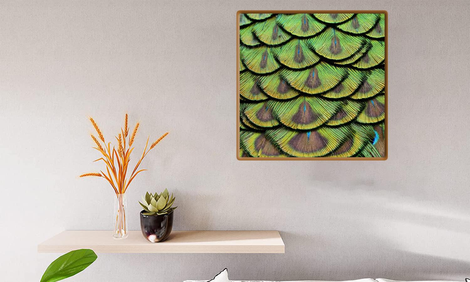 Alternative view of Feathers Multicolored Green Blue Canvas Print Canvas, Poster